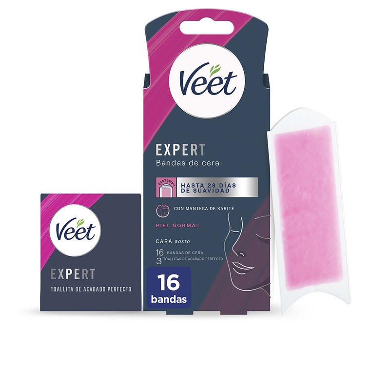 Veet Expert Hair Removal Facial Wax Strips Normal Skin x16