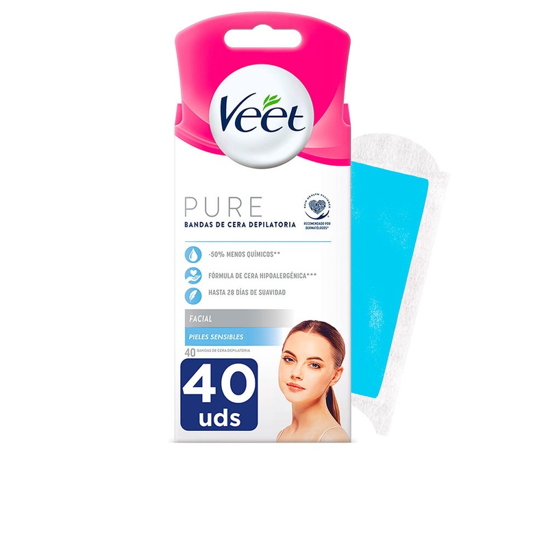 Veet Pure Facial Wax Bands Sensitive Skin x40