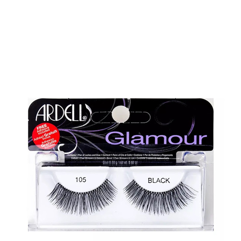 Ardell Glamour Black Lashes with Adhesive 105 1 pair