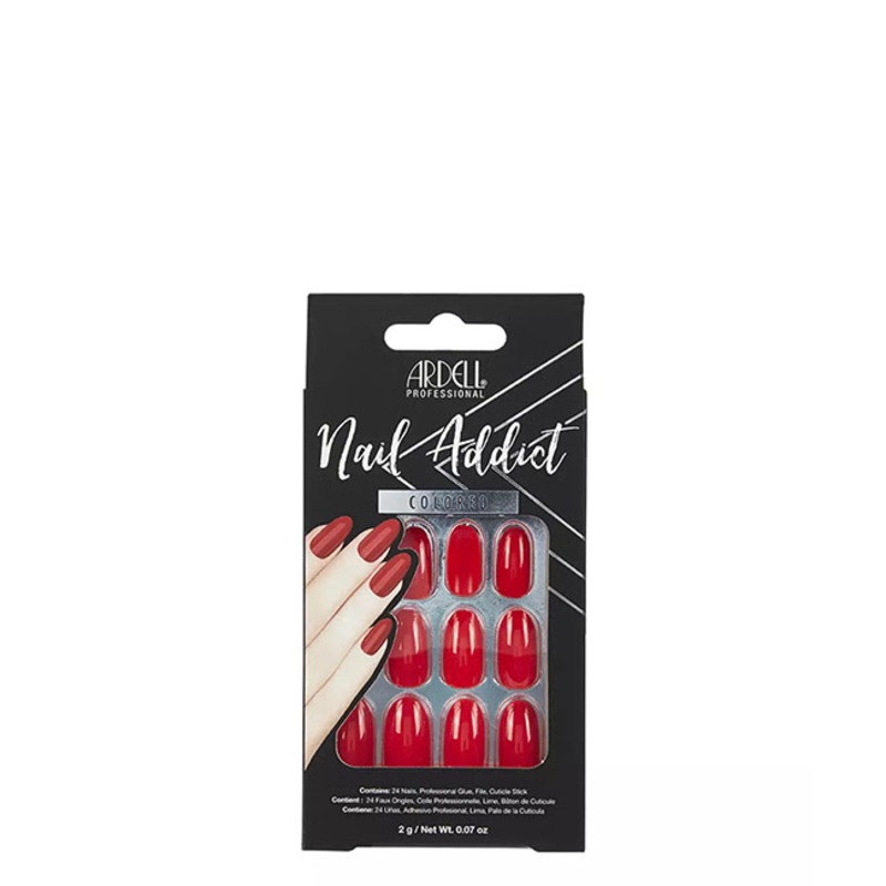 Ardell Nail Addict Premium Artificial Nail Set Cherry Red x24