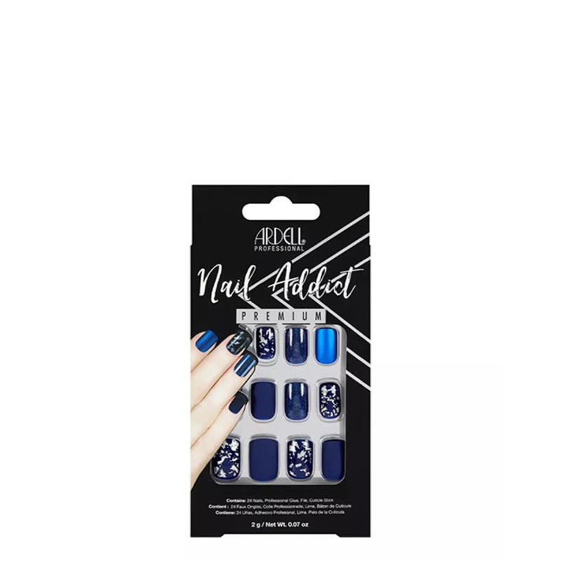 Ardell Nail Addict Premium Artificial Nail Set Matte Blue x24