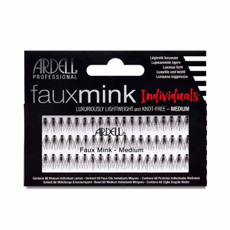Ardell Faux Mink Individual Black False Lashes Medium Size
