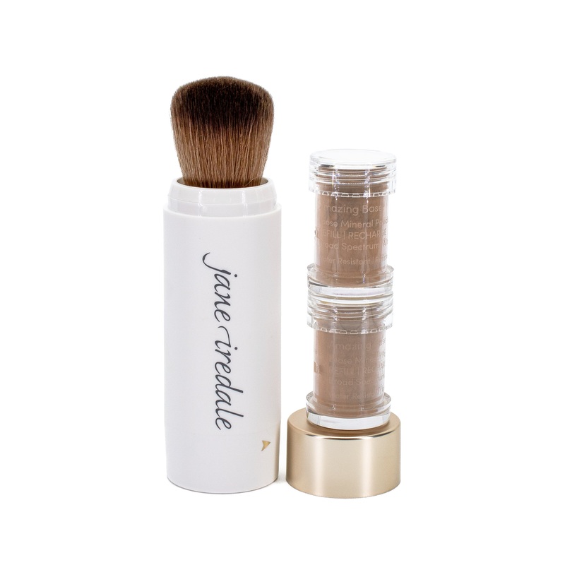 jane iredale Amazing Base Loose Mineral Powder Refillable Brush SPF15 MAHOGANY 0.18oz – New