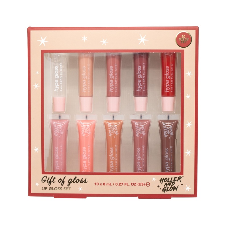 Holler and Glow Gift of Gloss 10 piece Lip Gloss Gift Set 10 x 0.27fl oz – New