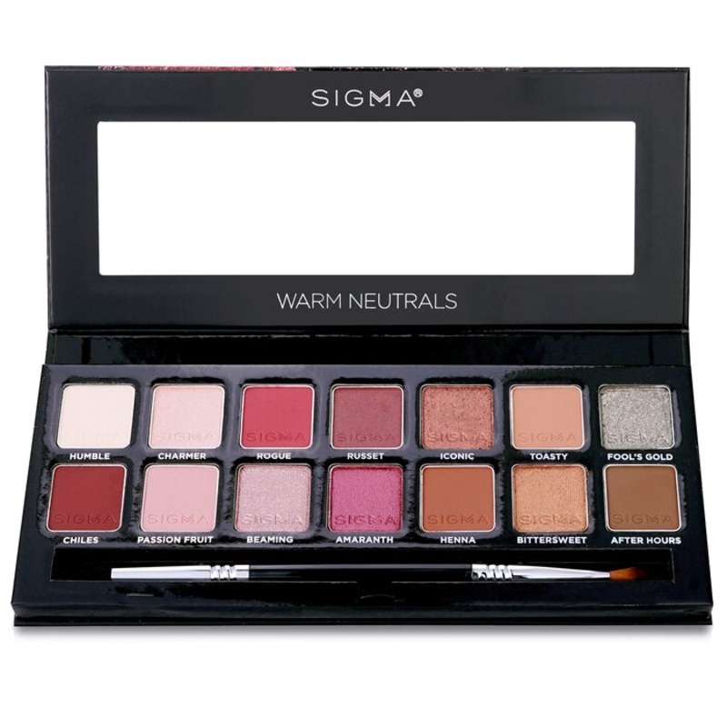 Warm Neutrals Eyeshadow Palette (14x Eyeshadow + 1x Dual Ended Brush) – 19.04g/0.67oz