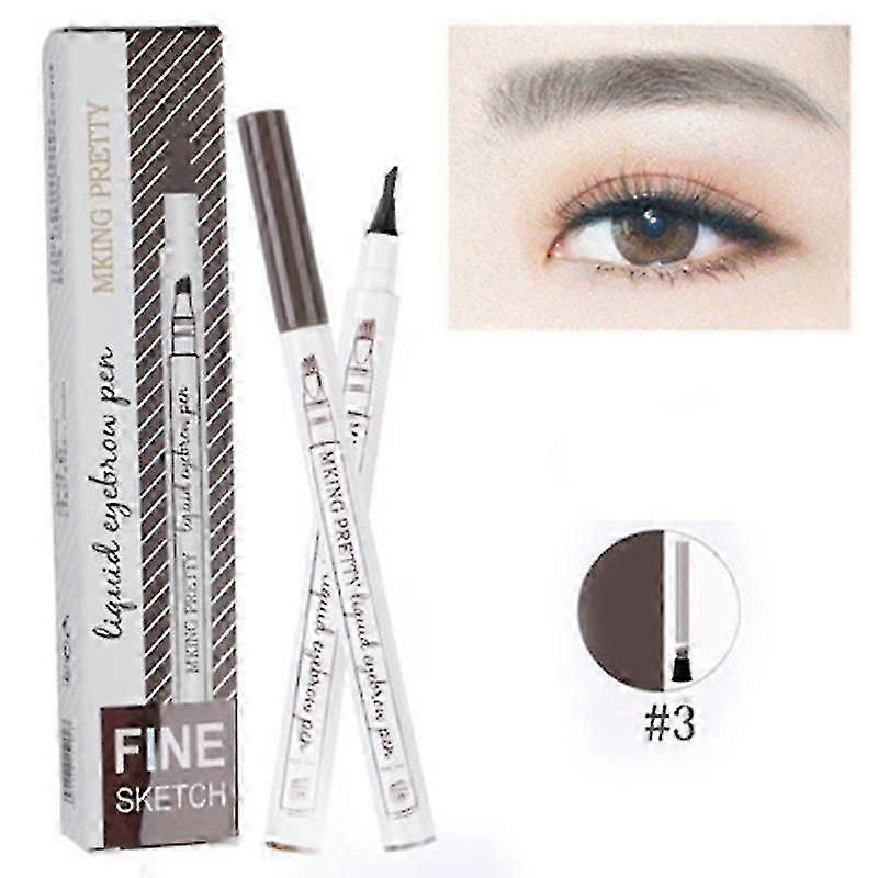 Four-headed Eyebrow Pen Lasting Sweatproof Smooth Extremely Fine Liquid Eyebrow