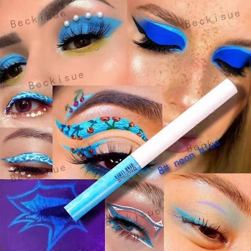 Glow In Dark Liquid Eyeliner UV Neon Makeup Waterproof Quick Dry Ambience Fluorescence
