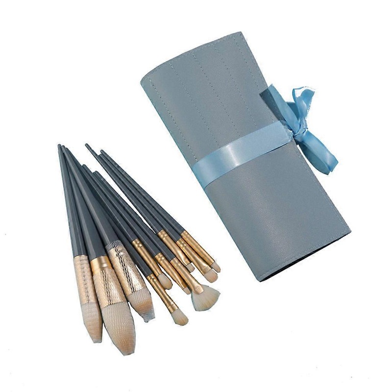 10Pcs Professional Eyes Makeup Brushes Set Plastic Handle Eyeshadow Eyebrow Eyeliner Blending Powder Smudge Brushes