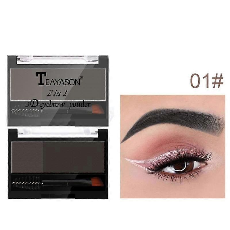 2colors 2 in 1 Professional Eyebrow Powder With Brush Natural Long Lasting