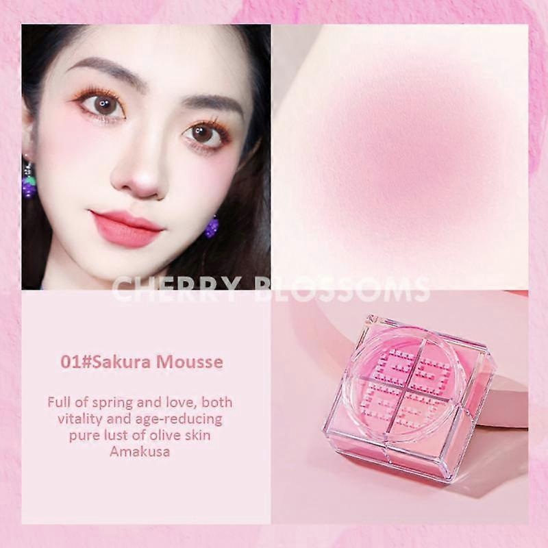 4 In 1 Blush Pallete Delicate And Silky Texture Rouge Blusher Matte Repairing Vitality