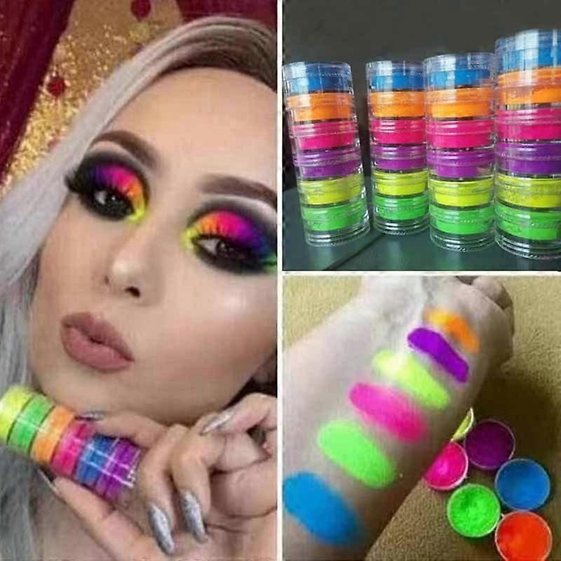 6 colors/Set Makeup Mixed Neon Eyeshadow Fine Powder Matte Mineral Sequin