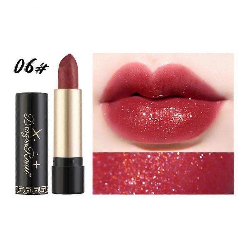 Professional Lipstick Makeup Waterproof Shimmer Long Lasting Pigment Nude Pink Shimmer
