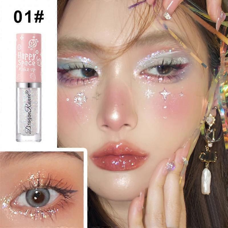 8 Colors Glitter Liquid Eyeshadow Highlighter Waterproof Pearlescent Shiny