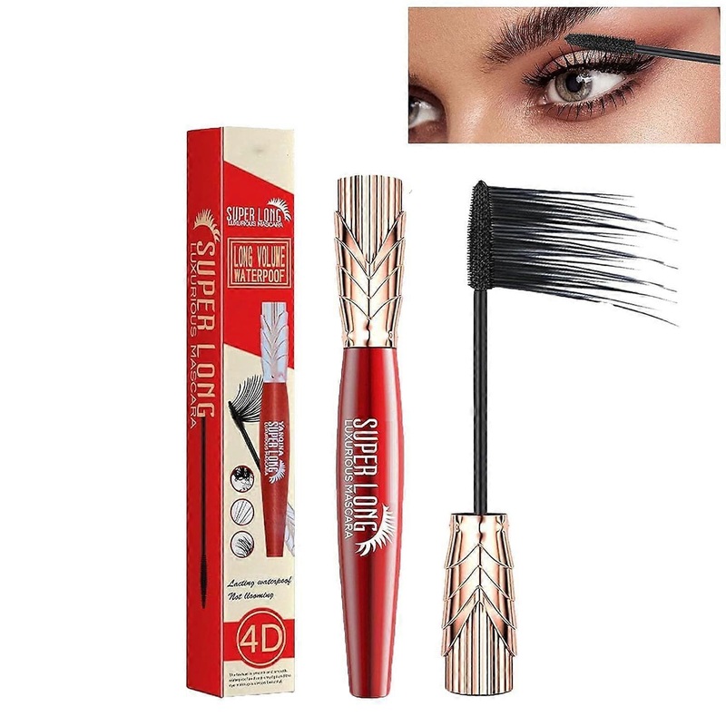 Super Long Mascara, Long & Curl Up Waterproof Mascara Black, 4D Lengthening Volume Fiber Tubing Lash Mascara Makeup, No Clumping, 8g
