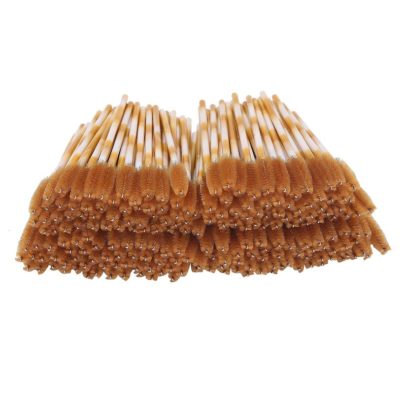 200pcs Disposable Eyelash Brush Travel Portable Lash Brush Makeup Tool AccessoryBrown