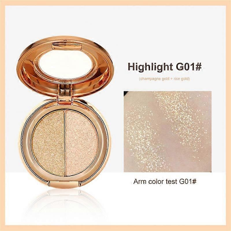 Universal Double Color Highlighter Shadow Facial Makeup Face Bronzer High