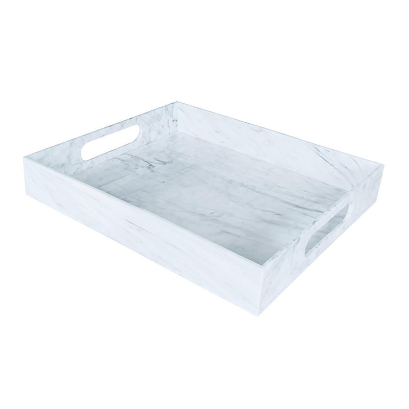 Acrylic Tray Jewelry Rectangle Organization Makeup white