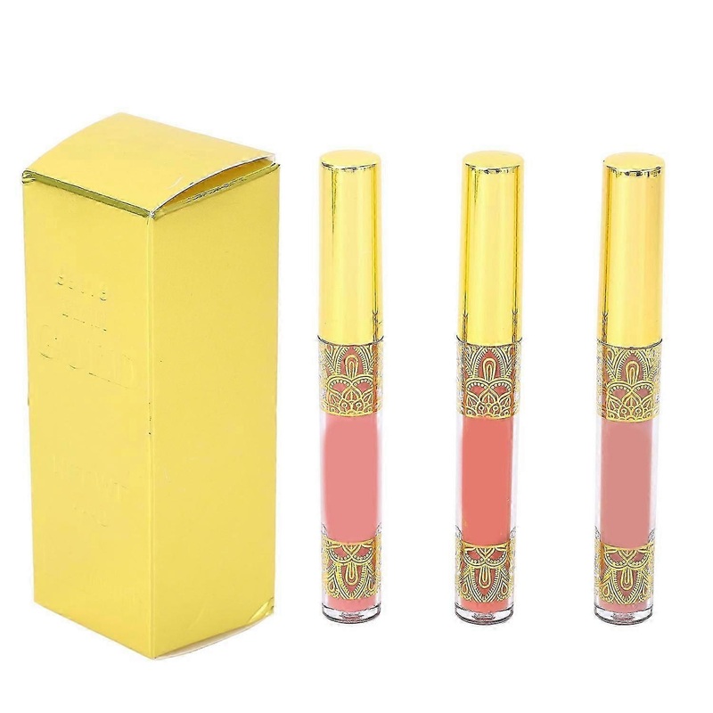 3pcs Matte Gloss Lipstick Long Lasting Wear 2.5ml Non Stick Cup Lightweight