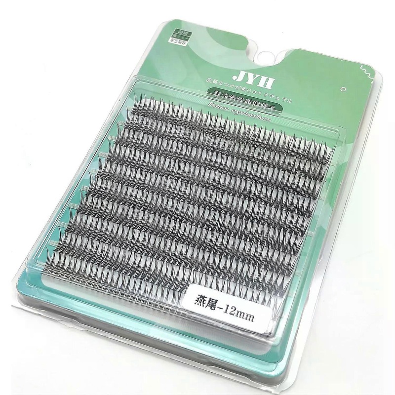 ADIYA 390PCS Diy Natural Cluster Eyelashes High Quality Fish Tail Silk False Eye Lashes  Dovetail Fly Eyelash Extensions Makeup