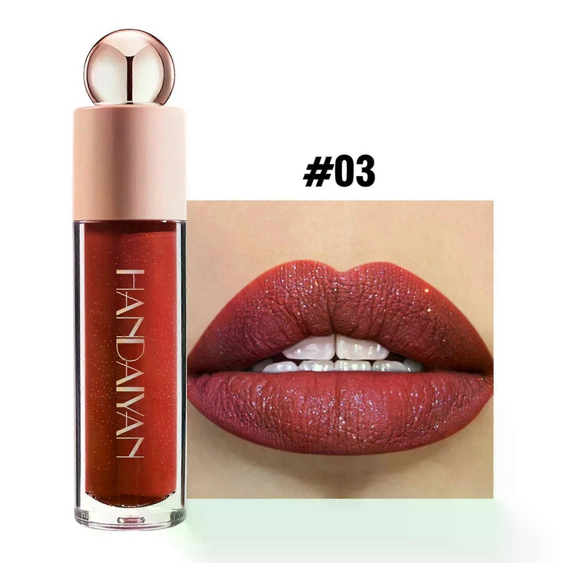 QIBEST Diamond Liquid Lipstick Moisturizing Lasting Purple Sparkling Waterproof Lip Gloss Matte Glitter Lipstick Korean Makeup