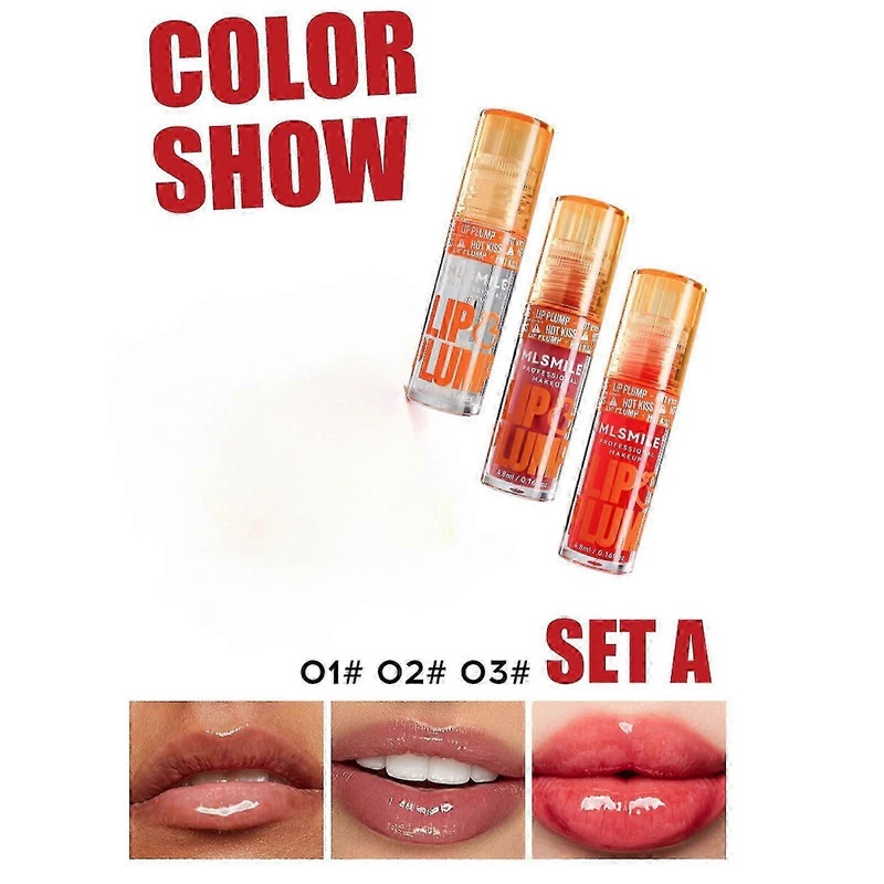 3 Colors Hydrating Lip Oil, Shiny Transparent Lip Gloss Plumping, Nourishing & Non-sticky Long Lasting Fresh Clear Smooth Lip Care
