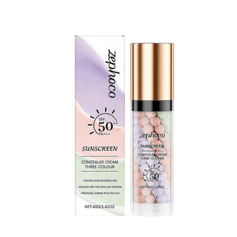 3 In 1 Primer for Face Before Makeup,SPF 50 Sunscreen Isolation Cream,One Step Color Corector Face Primer,Moisturizing Color Correcting Facial Serum O