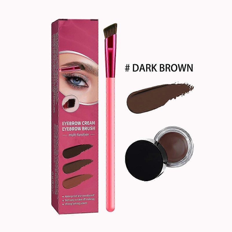 4D Hair Stroke Brow Stamp Brush, Realistic Hair Stroke Eyebrow Brush, Multi Function Eyebrow Brush and Cream