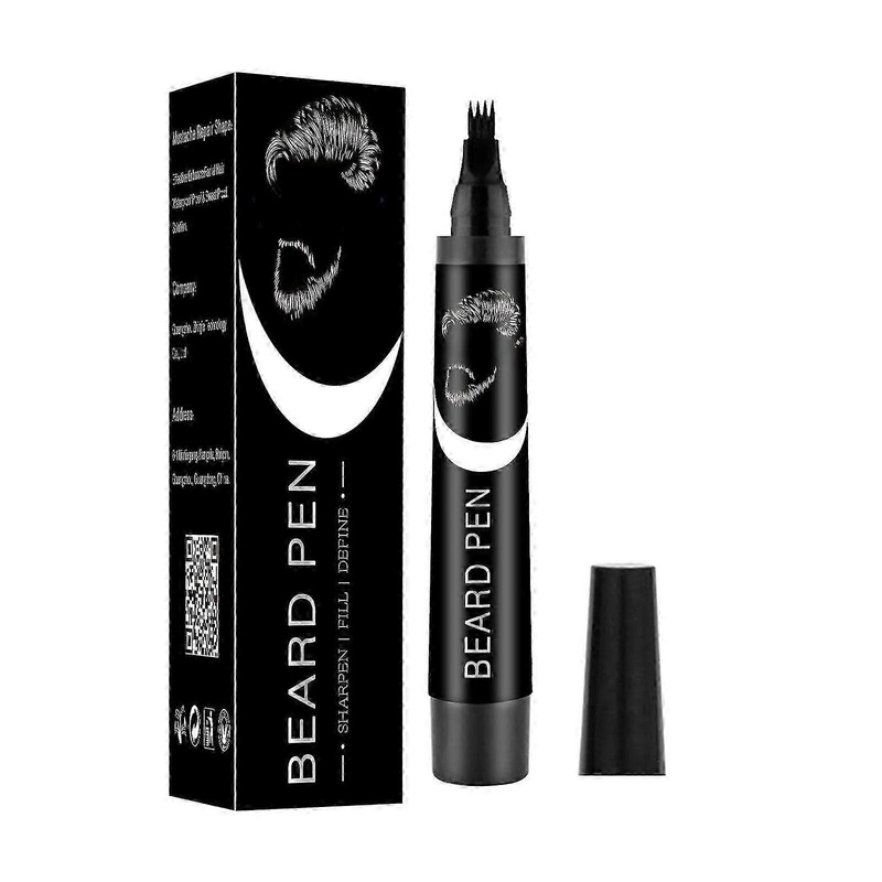 Beard Pencil Filler for Men, Male Mustache Repair Shape Waterproof Sweatproof & Long Lasting Beard Filler Pen With Beard Brush