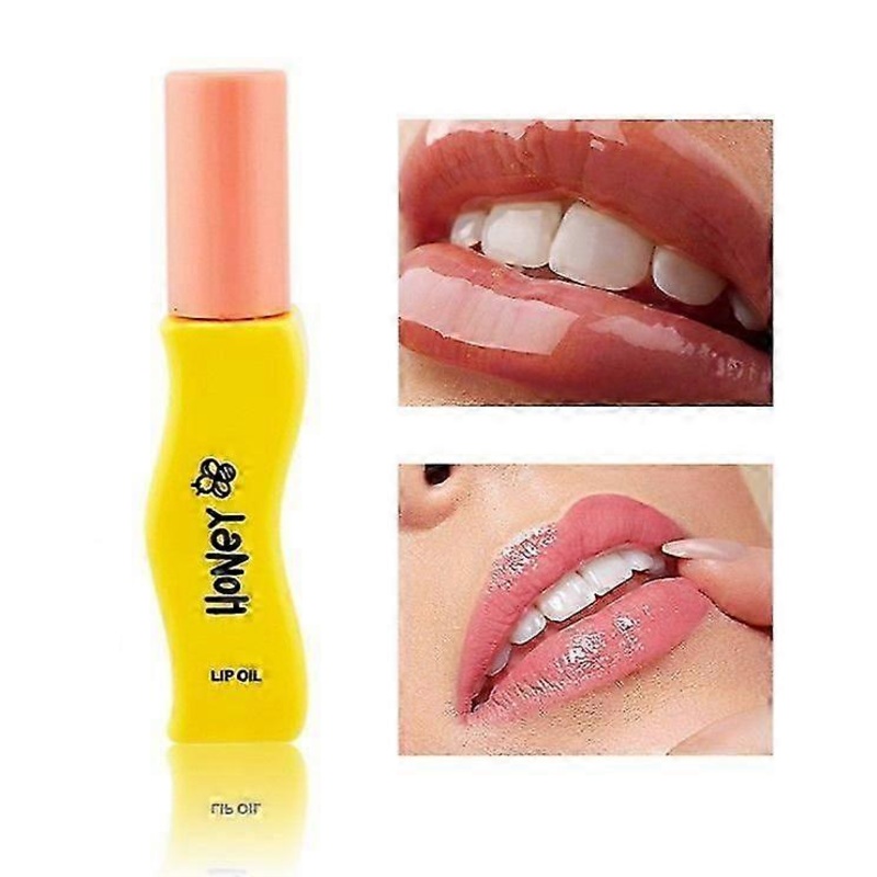 Honey Infused Hydrating Lip Oil, Nourishing Lip Gloss for Dry Lips, High Shine, Smooth Finish, Long-lasting Moisturizing, Fresh Honey Scent, 8ml