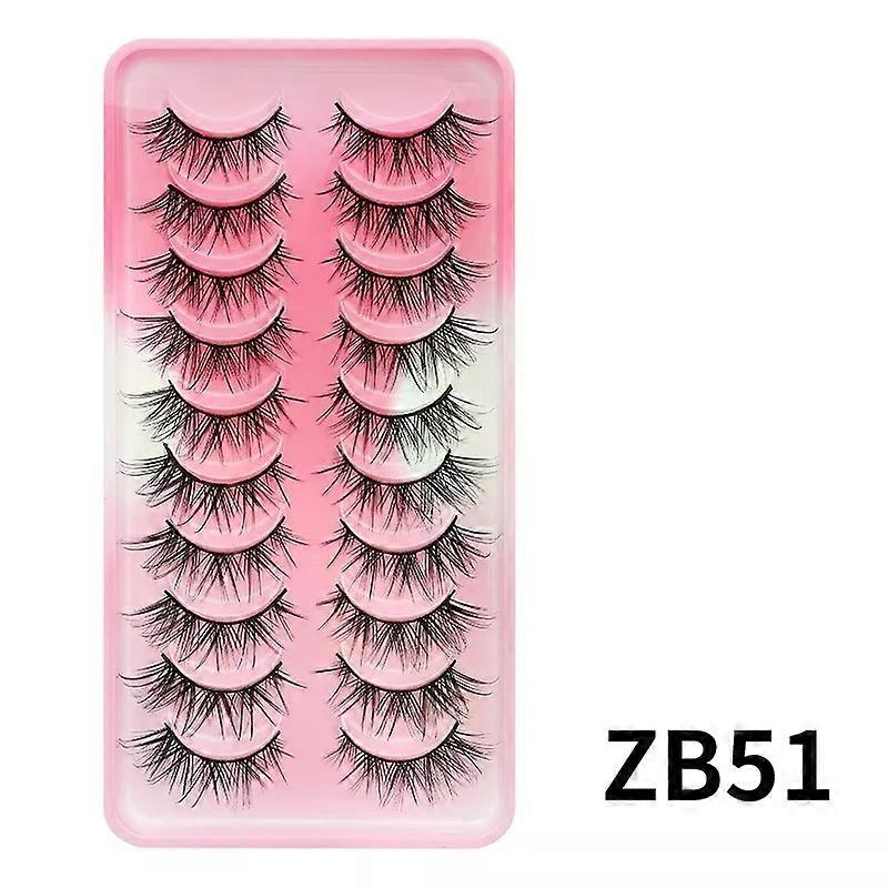 Natural Lashes 5/10 Pairs Eyelashes 3D Mink Lashes Manga Lashes Strip Lashes Band Soft Light False Eyelashes Makeup
