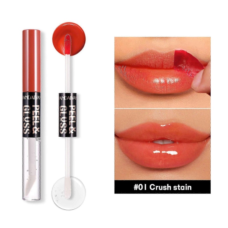 Peel-off Lip Liner Stain & Gloss Set, 2 In 1 Double-end Matte + Mirror Long-Lasting Peel Off Lip Gloss, Waterproof & Transfer-Proof Matte Lip Tattoo