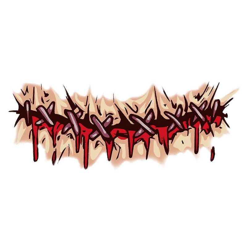 1/2/4 Sets Big Mouth Tattoo Stickers Realistic Halloween Horror Face Sticker Set Waterproof