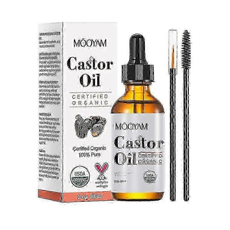 2025 Natural Castor Oil Eyelash Growth Serum Hair Treatment Eyebrow Liquid