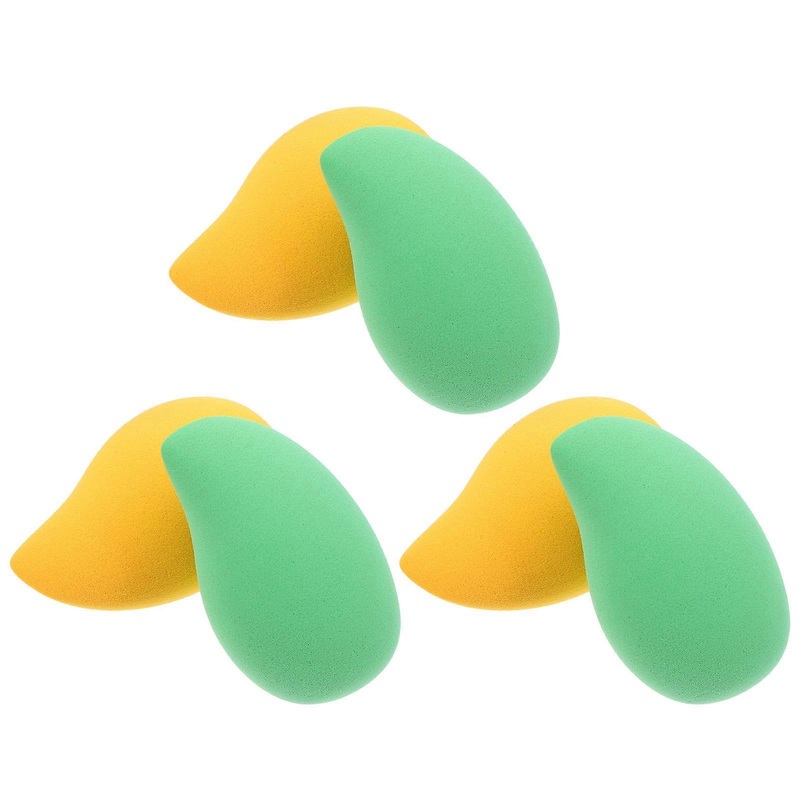Assorted Color Dual-purpose Dry Wet Powder Made of Sponge for Daily Use 6pcs