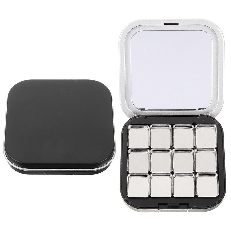 Magnetic Eyeshadow Palette with Empty Pans, Lightweight Matte Black Makeup Storage Tray for Portable Organization for Women