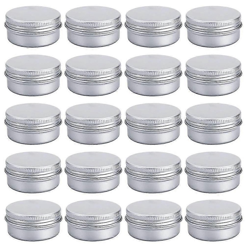 20 Pcs Aluminium Tin Jars  20ml Empty Cosmetics Containers Pots For Cream Sample Makeup Creams