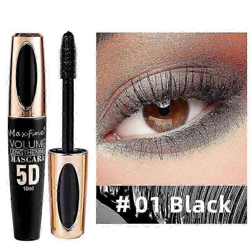5D Silk Fiber Mascara for Fuller, Voluminous Lashes with Waterproof and Smudge-Proof Finish