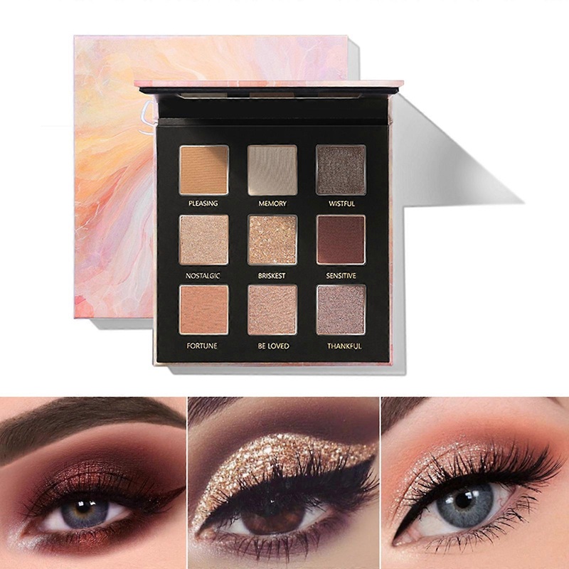 9 Colors Matte Shimmer Eyeshadow Palette Waterproof Long-lasting Eye Shadow Pigment Eyes Makeup for Women Girls