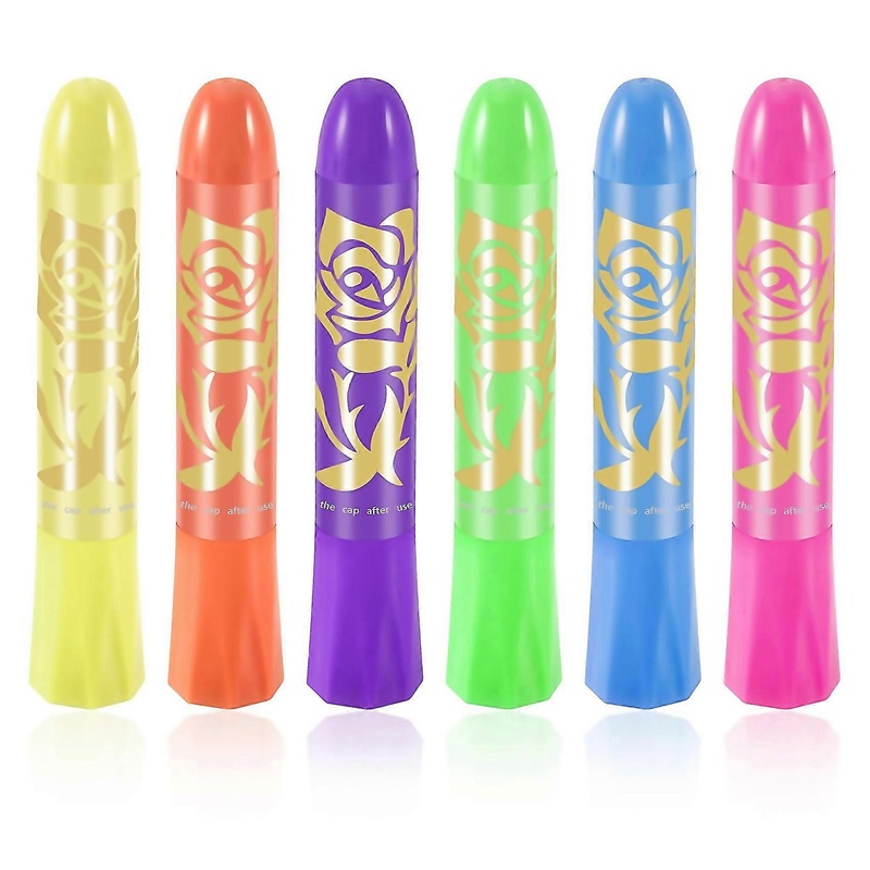 For 6 Pack Glow In The Dark Face Body Paint Glow Sticks Markers Makeup