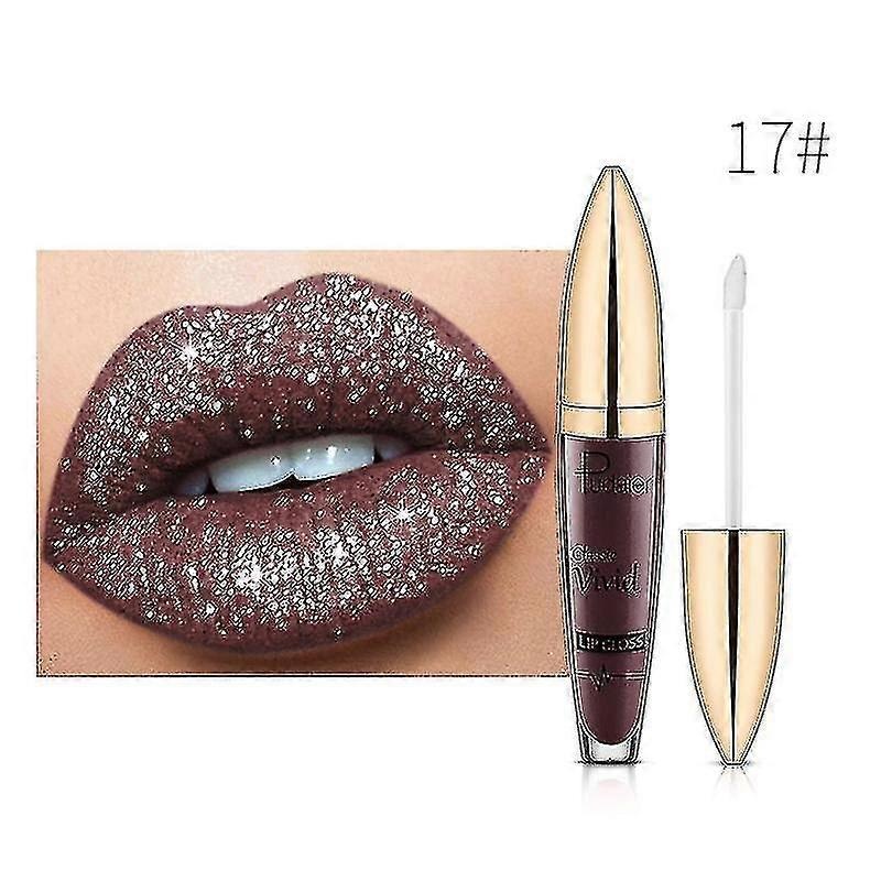 Pudaier Matte Pearlescent Lip Gloss Non-stick Cup Lipstick Diamond Lip Gloss Women’s Sexy Lip Makeup