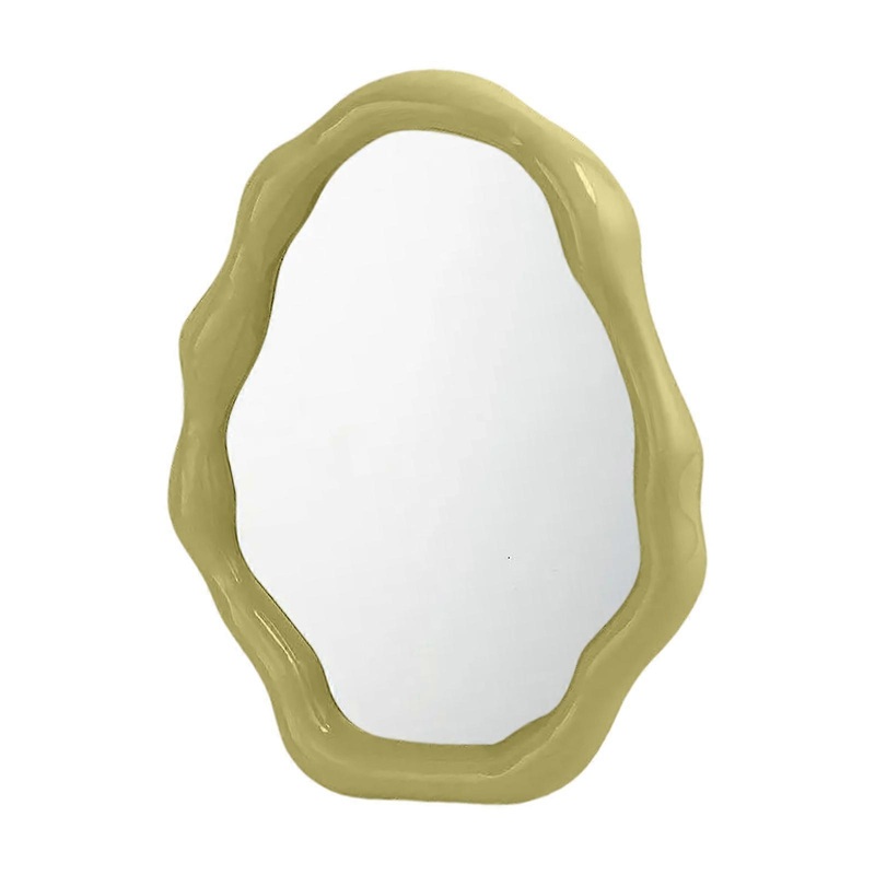 Vanity Makeup Mirror with Stand,Portable Folding Mirror Table Desk Counter Top Mirror Bathroom Shaving Mirror for Womens  Yellow