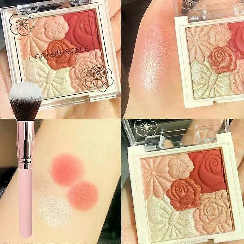 Vitality Petal Blush with brush Nude Monochrome Rouge with Delicate Powder Texture waterproof Medium Coverage for Radiant Tones