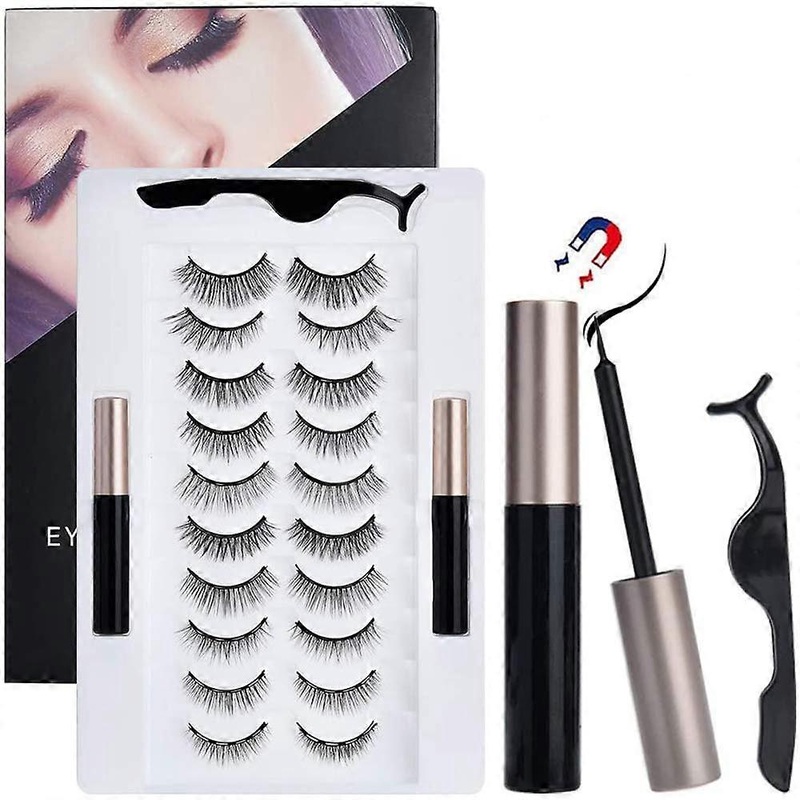 10 Paar Magnetische Wimpern Magnetic Eyelashes Magnetische Falsche Wimpern und W