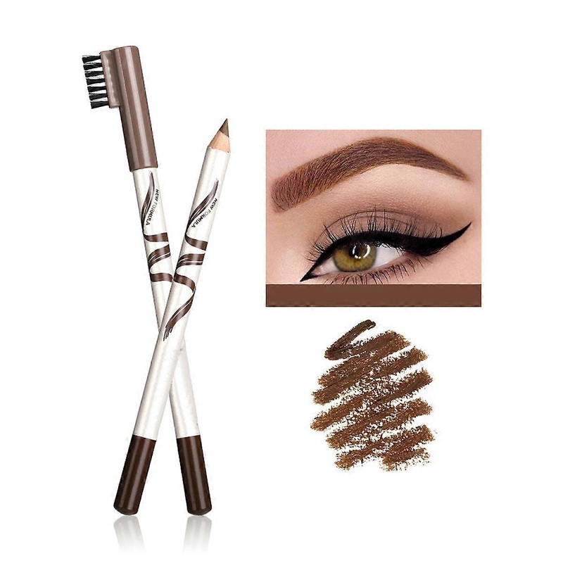 2-pack Eyebrow Pencils with Soft Brush 2-in-1 Long-Lasting Waterproof Sweat-Resistant Eyebrow Pen and Eyebrow Brush Eyebrow Shaping