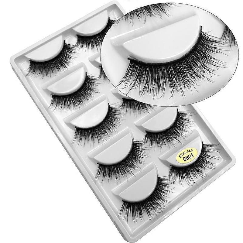 Nirvana 3D False Eyelashes Natural Extension, Thin Fluffy Curly Eyelashes, 5 Pairs