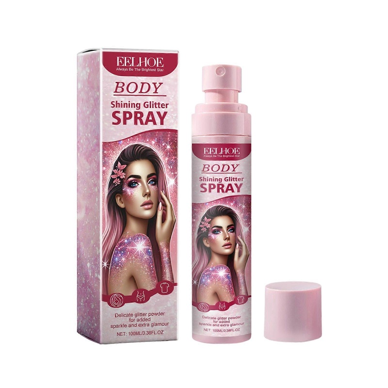 Stage makeup glitter spray face clavicle brightening glitter natural three-dimensional long-lasting highlight spray