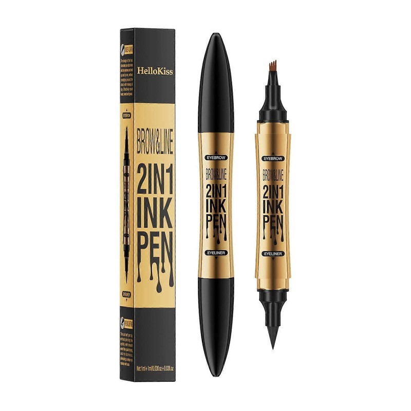 2 In 1 4-Tip Eyebrow Pencil Upgraded Sweat-proof Microblading Eyebrow Pencil Contouring Pen With 4 Fork Long-Lasting Eyebrow Brush 3ml