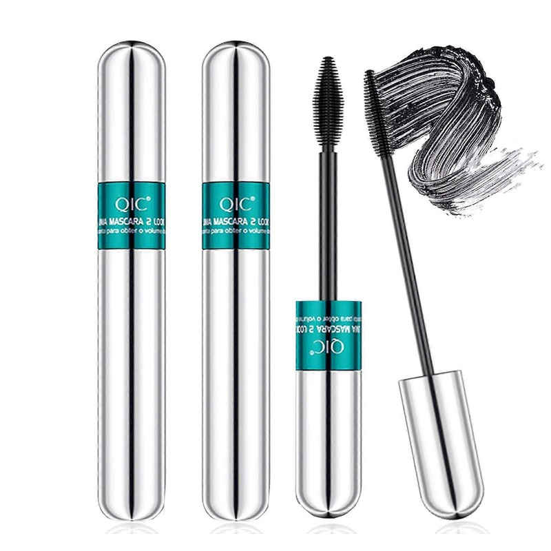 2Pcs 4D Silk Fiber Lash Mascara,2 in 1 Mascara For Natural Lengthening And Thickening Effect,no clumping
