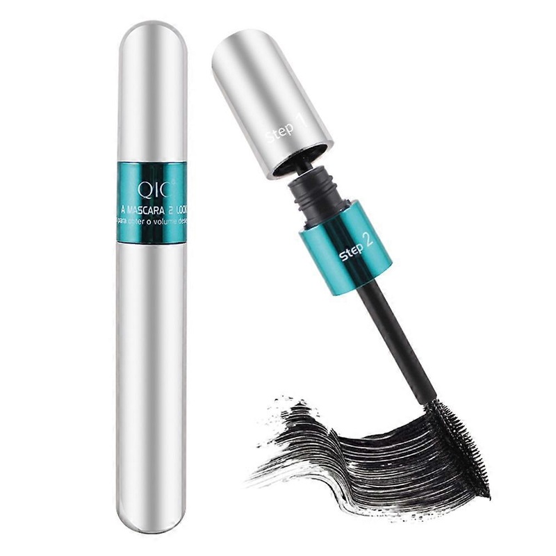 4D Mascara Double Effect Lengthen Curling Thick Eyelash Extension Long Lasting Silk Fiber Eye Lashes Makeup Mascara Cosmetics