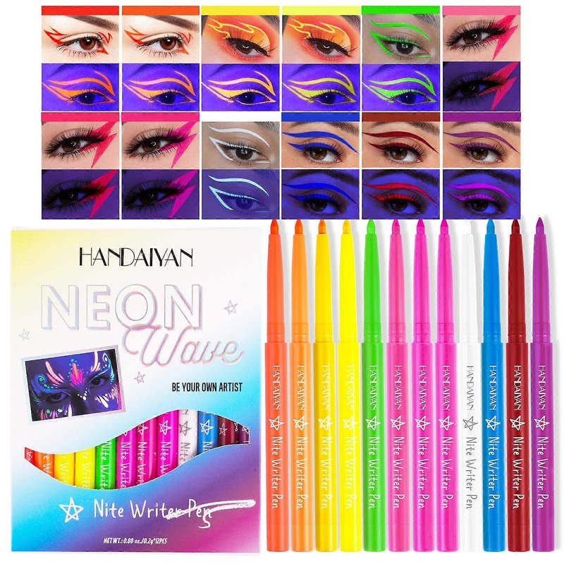 1 Set Of Eyeliner Pen Pearl Matte Water-proof Eyeliner Pen, 12 Colors, 12*0.2g